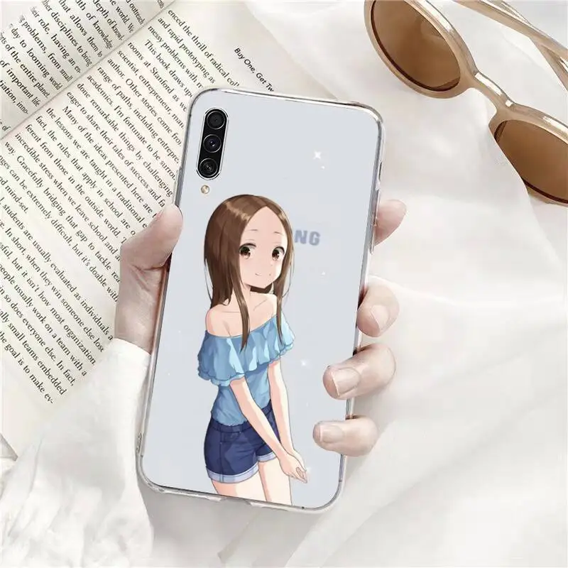 

Teasing Master Takagi san Phone Cases Transparent for Samsung A71 S9 10 20 HUAWEI p30 40 honor 10i 8x xiaomi note 8 Pro 10t 11