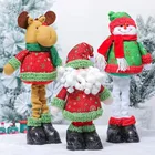 Рождественские куклы, выдвижные игрушки Санта-Клаус, снеговик, лось, рождественские фигурки, рождественский подарок для детей, красная деталь