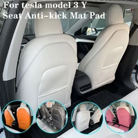 for tesla model 3 model y 2017 2022 seat backrest kick pad leather protective cover interior accessories anti kick pad model3