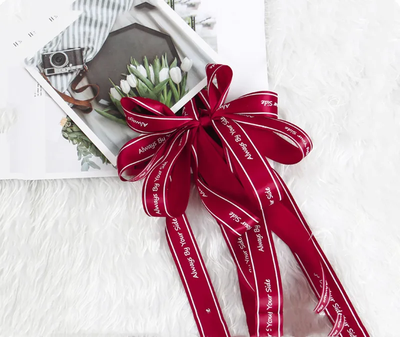 2,5 см Новая лента напечатана с надписью Always By You Side английская лента букет подарок выпечка сделай сам бант Упаковка