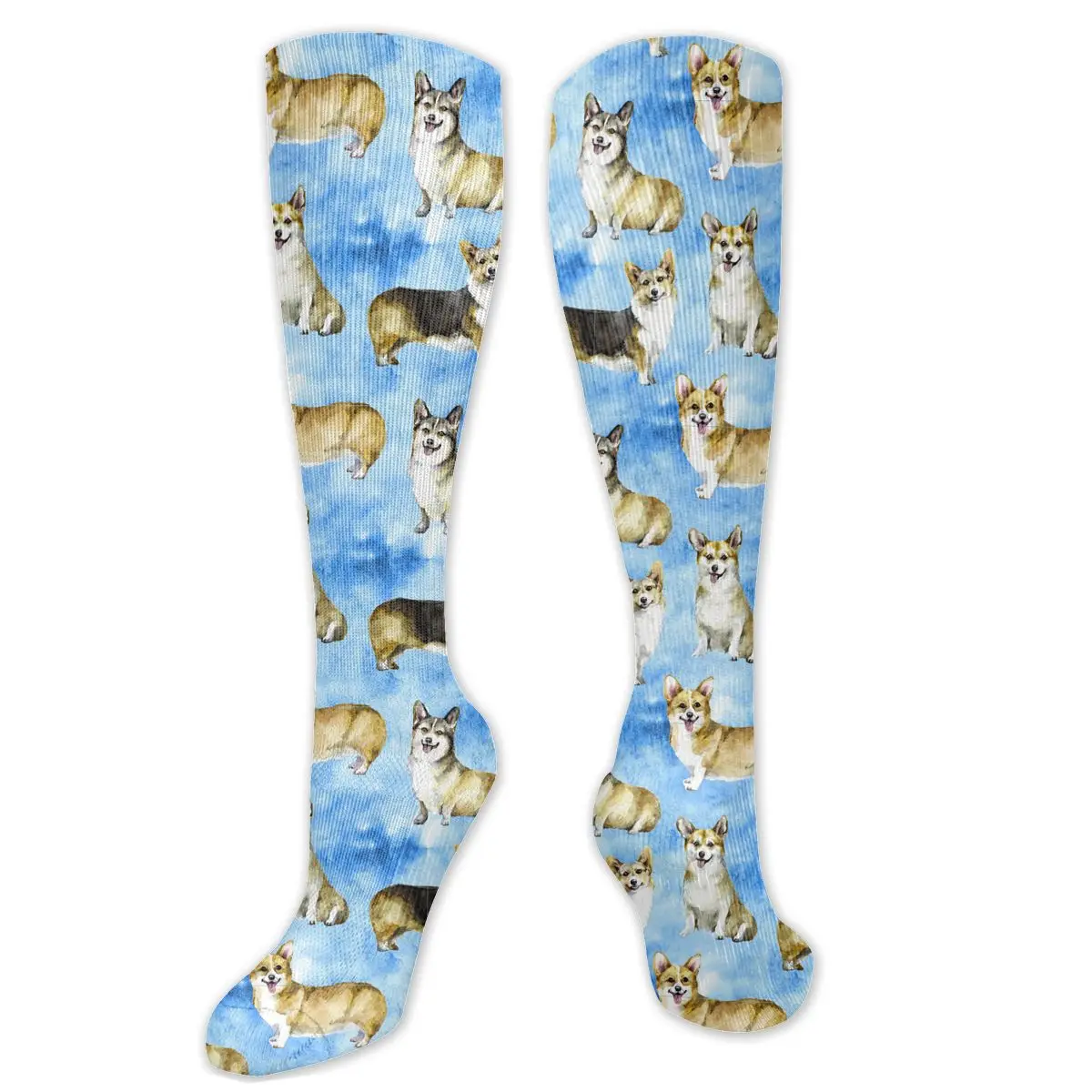 

Компрессионные носки Corgi небесно-голубого цвета для женщин и мужчин, широкие до середины икры для медсестер, бега, атлетики