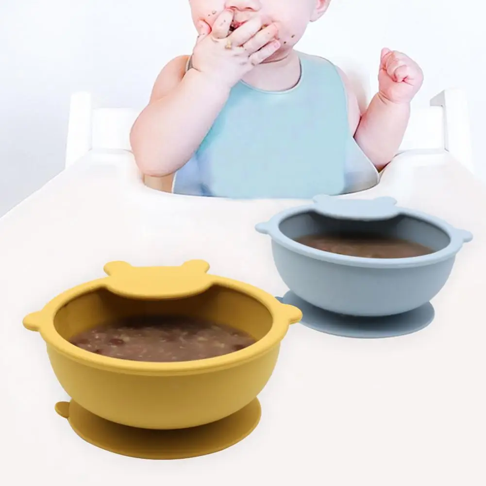 

Silicone Baby Feeding Bowl Set Non-Slip Suction Bowl Portable Safe Set BPA-Free Baby Waterproof Dishes Tableware V4P7