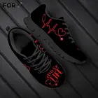 Женские кроссовки со шнуровкой FORUDESIGNS, повседневные весенне-осенние кроссовки на плоской подошве с 3D рисунком в виде стетоскопа