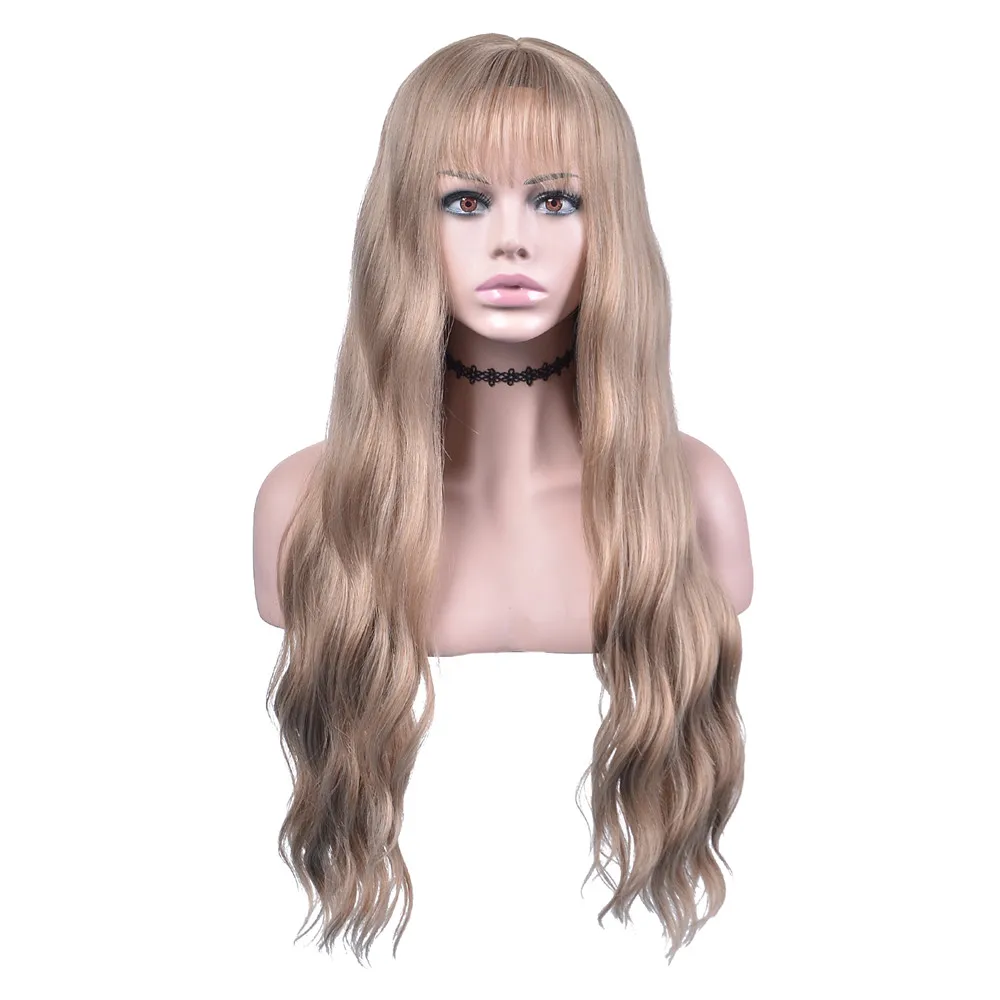 

Long Wavy Wigs Mixed Cosplay Synthetic Wigs for Women Cosplay Long Fake Hiar Wig with Bangs High Temperature Fiber
