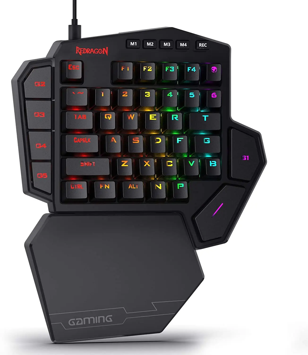 

Redragon K585Type-C One-Handed RGB Mechanical Gaming Keyboard, Gaming Keypad with 7 Onboard Macro Keys, Detachable Wrist Rest,