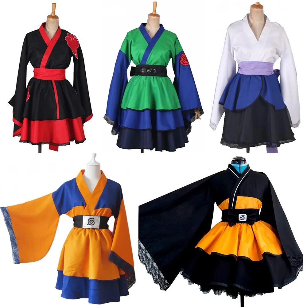 Женский костюм-кимоно с париком косплей-костюм Акацуки шипудэн удзумаки Лолита