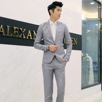 mens suits groom tuxedos slim british student business leisure youth fashion two pieces suit best man suits 2021 jacketpant