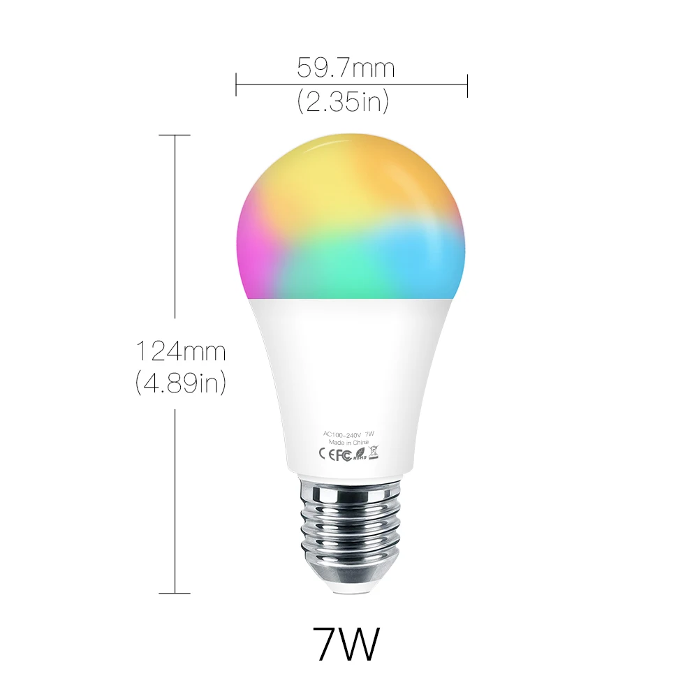 Умная лампа E27 с поддержкой Wi Fi 7 Вт RGB Smart Life|Управление умным домом| |
