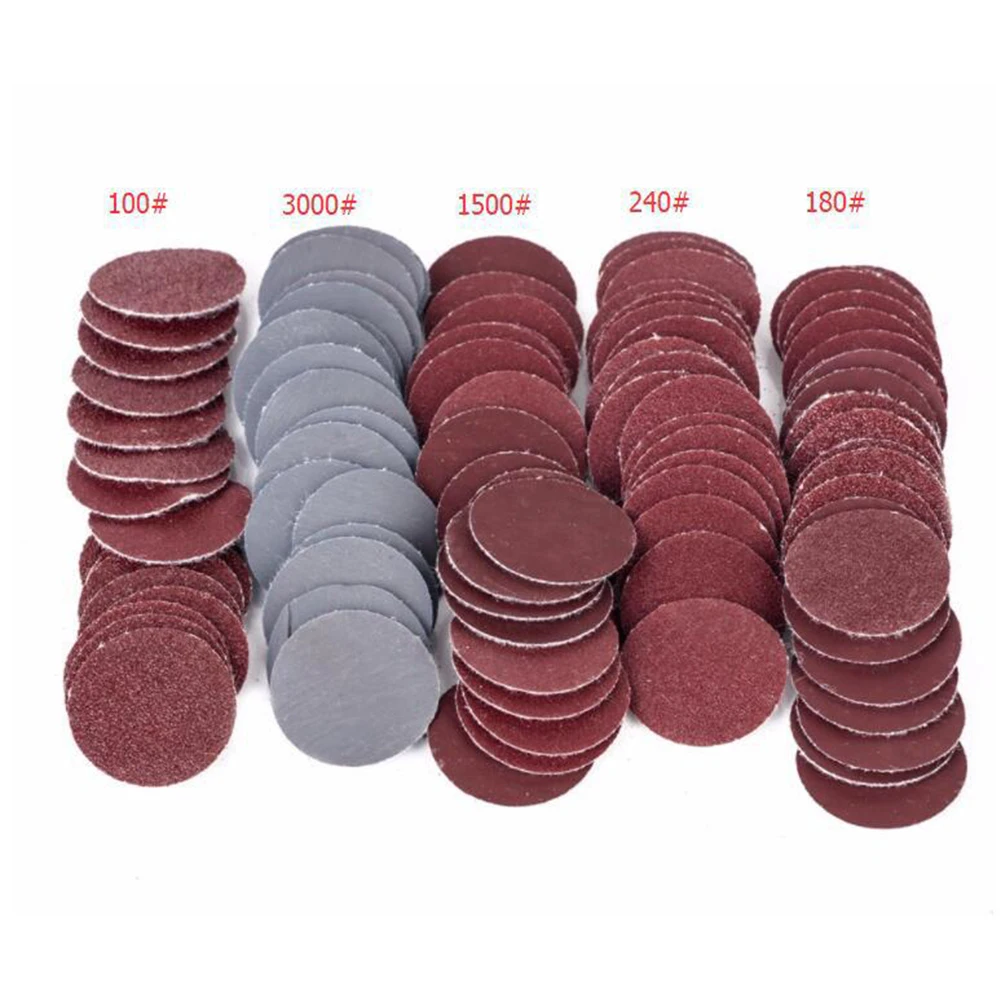 

Sandpaper Polishing Set Disc Sandpaper 1 Inch Flocking Sandpaper 100PCS 100 / 180 / 240 / 1500 / 3000 Grit High Quality