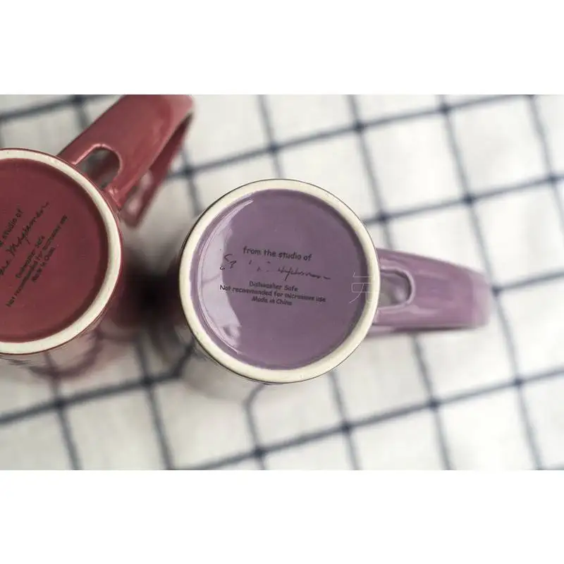 

Brief Purple Motto Ceramics Mugs coffee mug Milk Tea office Cups Drinkware the Best birthday Gift