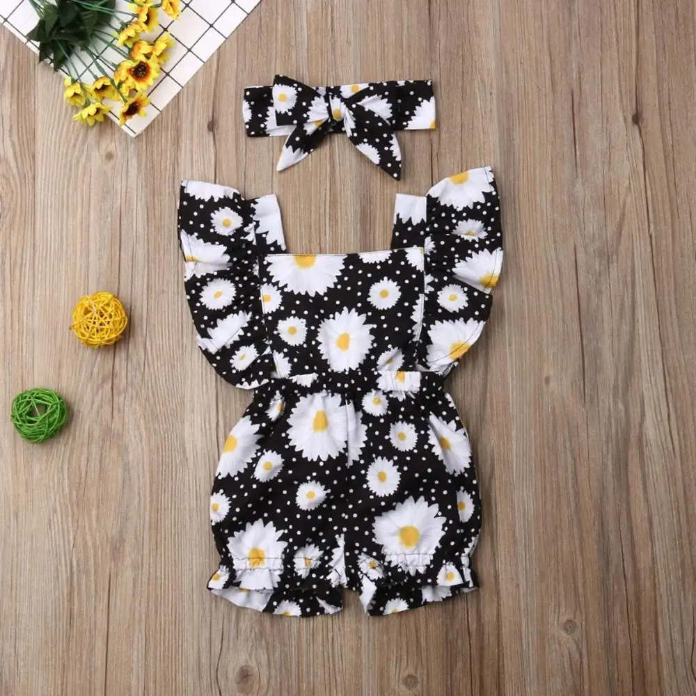 Детский комбинезон с оборками и рукавами фонариками на лето|Ромперы| |