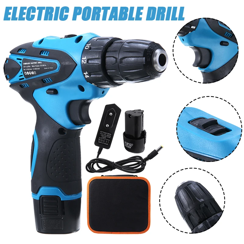 Электрическая мини-дрель 12 В электрическая дрель беспроводная отвертка с