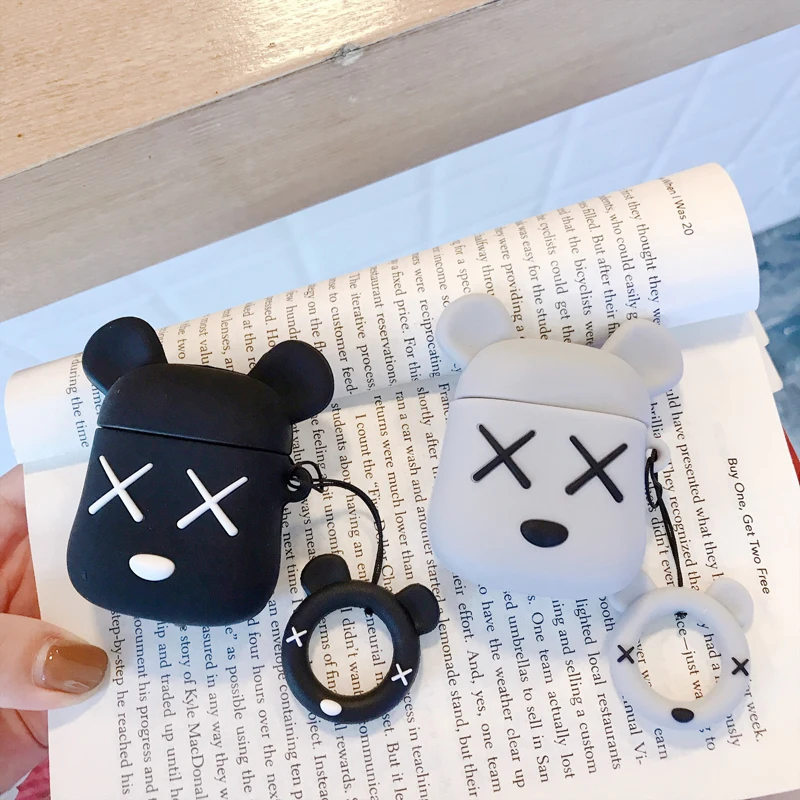 Новые Мультяшные беспроводные bluetooth наушники чехол для Apple AirPods силиконовые зарядки наушники Чехлы для Airpods 2 защитный чехол
