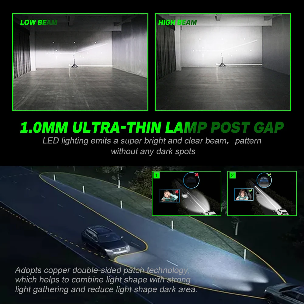 

NOVSIGHT H4 LED H7 1:1 Mini H1 H8 H11 HB3 HB4 9005 9006 Car Headlight Bulbs 55W 10000LM Auto 12V 6000K White Led Luce Fog Lights
