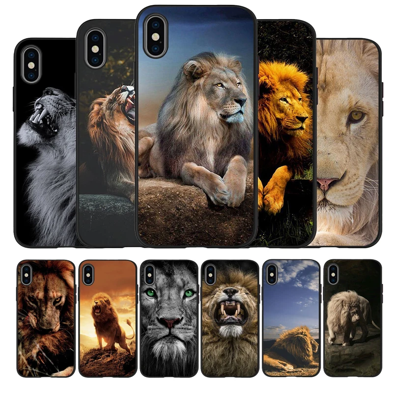 Черный чехол из ТПУ для iphone 11 pro MAX 5 6 6s 7 8 plus x 10 XR XS с изображением Льва Alpha мужской