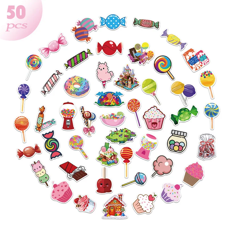 50 шт наклейки в виде конфет стиле граффити из мультфильма Шлем Чемодан Тетрадь