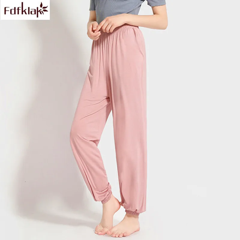 Fdfklak New Women's casual home pants modal outer wear harem pant spring autumn sleepwear pajama pants lounge wear trousers