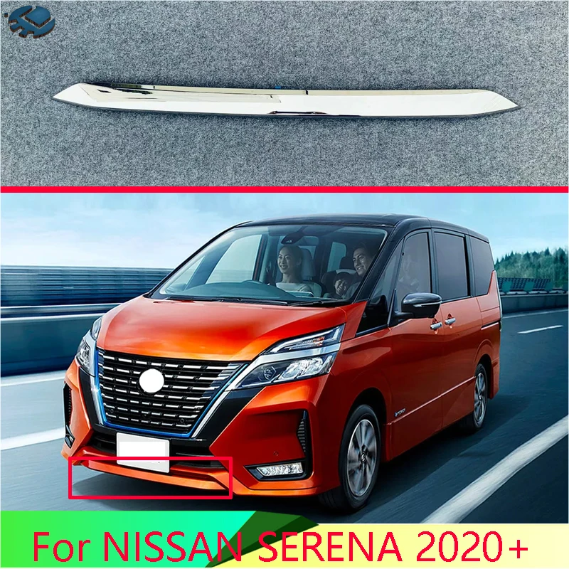 

For NISSAN SERENA 2020+ Car Accessories ABS Chrome Plated Before The Bar Bumper Cover Shield Trim Molding Lower Grille