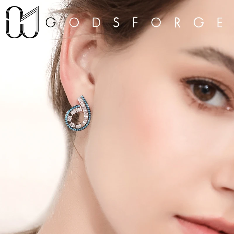 100% Стерлинговое Серебро 925 пробы оригинальный дизайн бирюзовые циркониевые