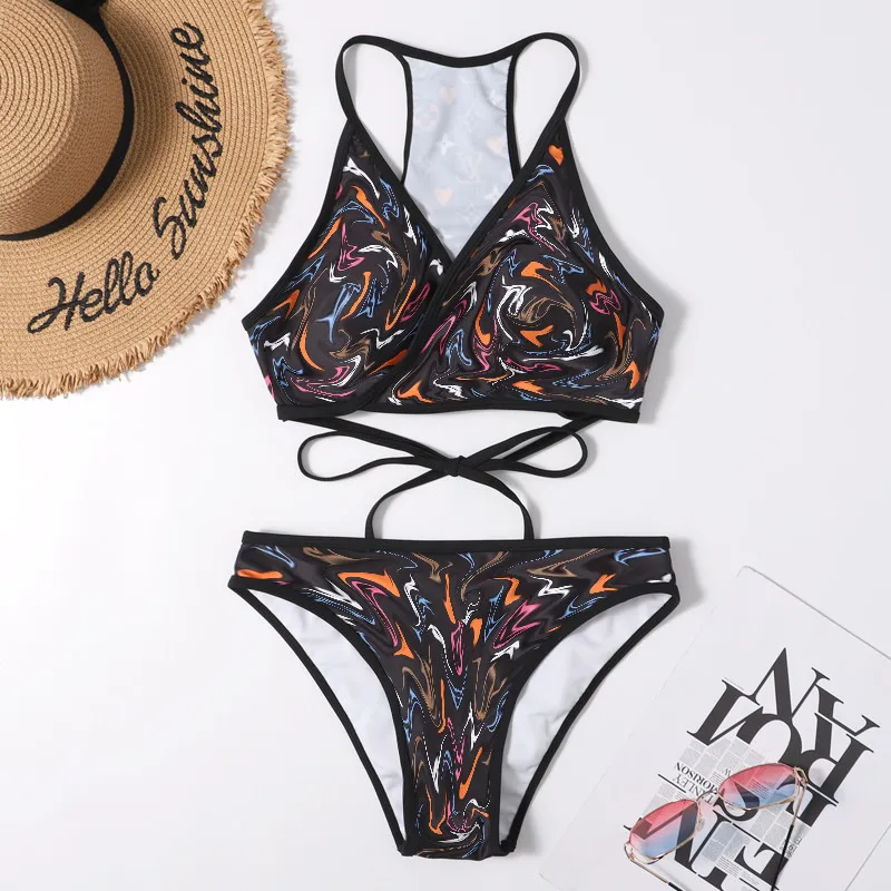 

2021 New Arrival Summer Women Two Piece Swimsuit Beach Swimwear Designer Sexy Bikini Bathing Suit 6025