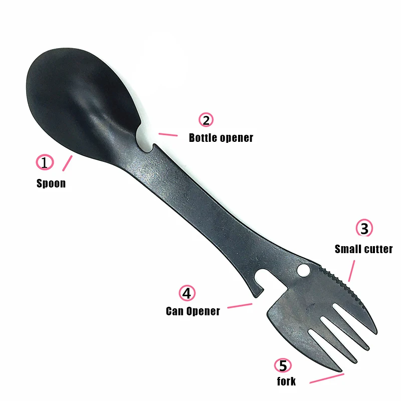 5 в 1 инструмент для выживания на природе вилка резак ложка бутылка/консервный нож