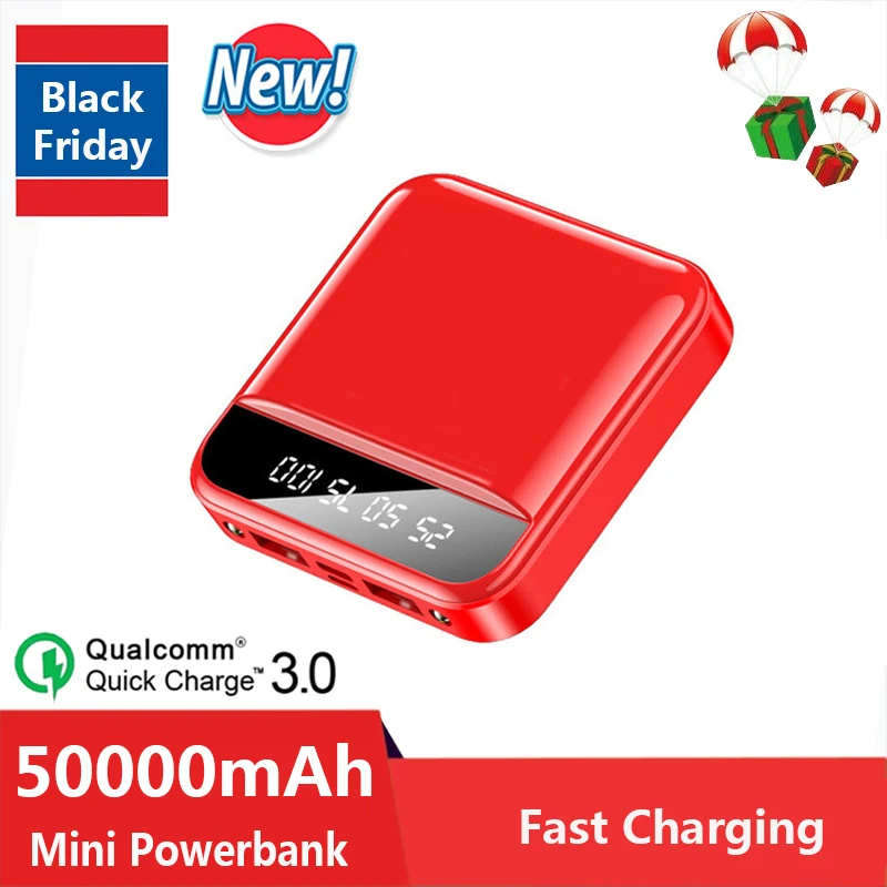 

Portable 50000mAh Mini Power Bank External Battery 2USB Mobilephone Charger Digital Display Poverbank for iPhone Xiaomi Samsung