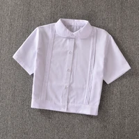 cute girls japanese school uniform style girls short jk white blouse accordion pleats peter pan collar short sleeve shirt tops