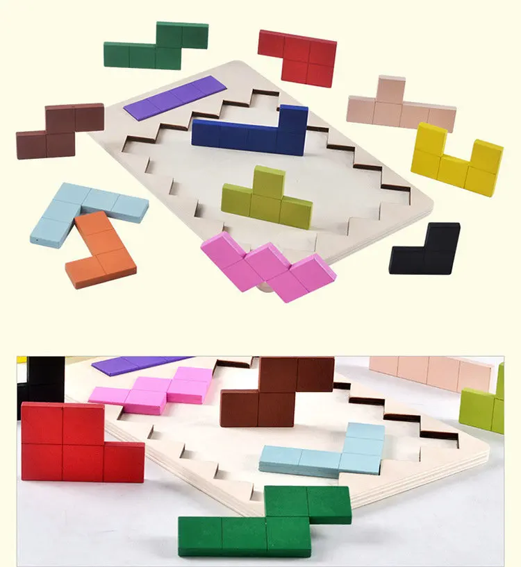 2018 новая деревянная развивающая игрушка пазл для малышей когнитивный тетрис