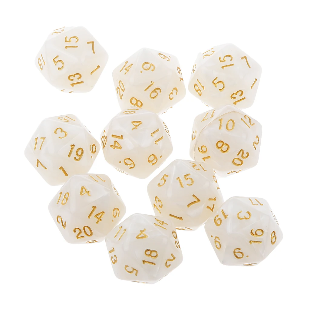 20 штук многогранные D10 D20 кубики 10 мм для Подземелья и Драконы игрушка игры