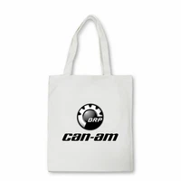 brp can am logo creative design canvas bag men shoulder bag eco handbag tote bags teenager students shopper bag bolsas