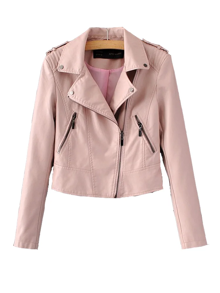 Женская кожаная куртка тонкая байкерская из мягкой кожи на молнии для