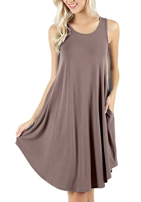 

Women Summer Cuffless Pocket Large Dress Casual Skirt