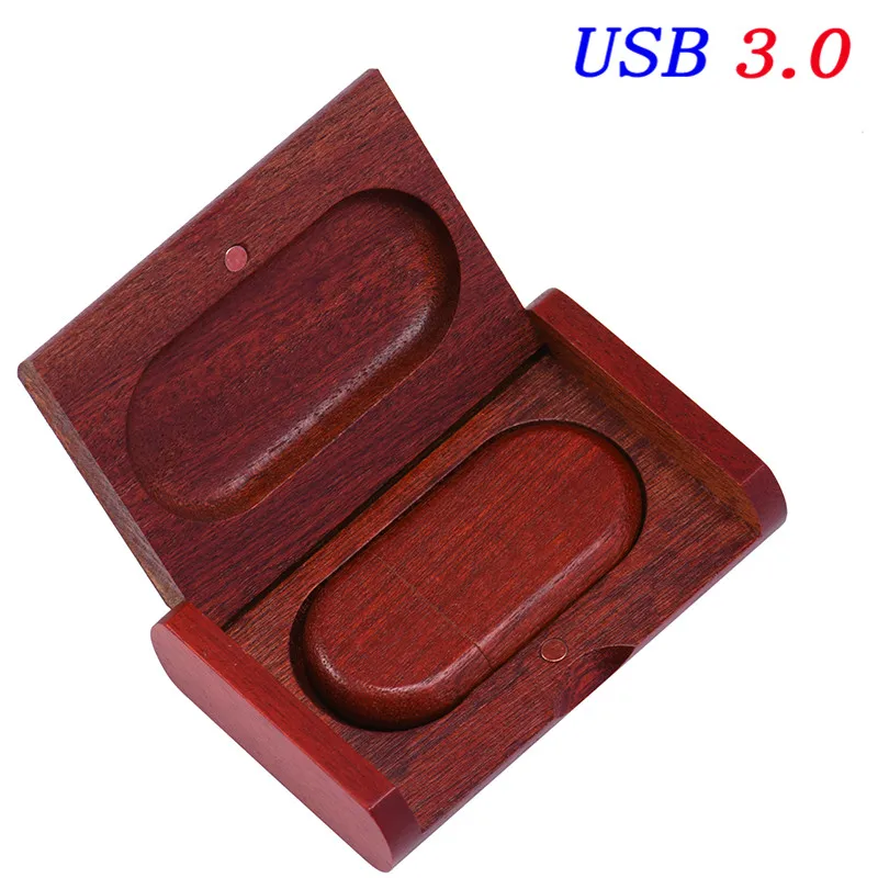 JASTER USB 3,0 логотип на заказ Деревянный+ коробка персональный логотип ручка-накопитель 8 ГБ 16 ГБ 32 ГБ 64 Гб usb флеш-накопитель Флешка карта памяти - Цвет: Rose wood with box