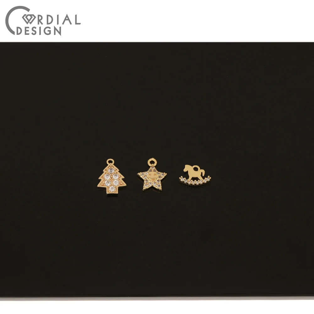 

Cordial Design 40Pcs Jewelry Accessories/Hand Made/DIY Parts/CZ Charms/Earrings Connectors/Genuine Gold Plating/Jewelry Findings