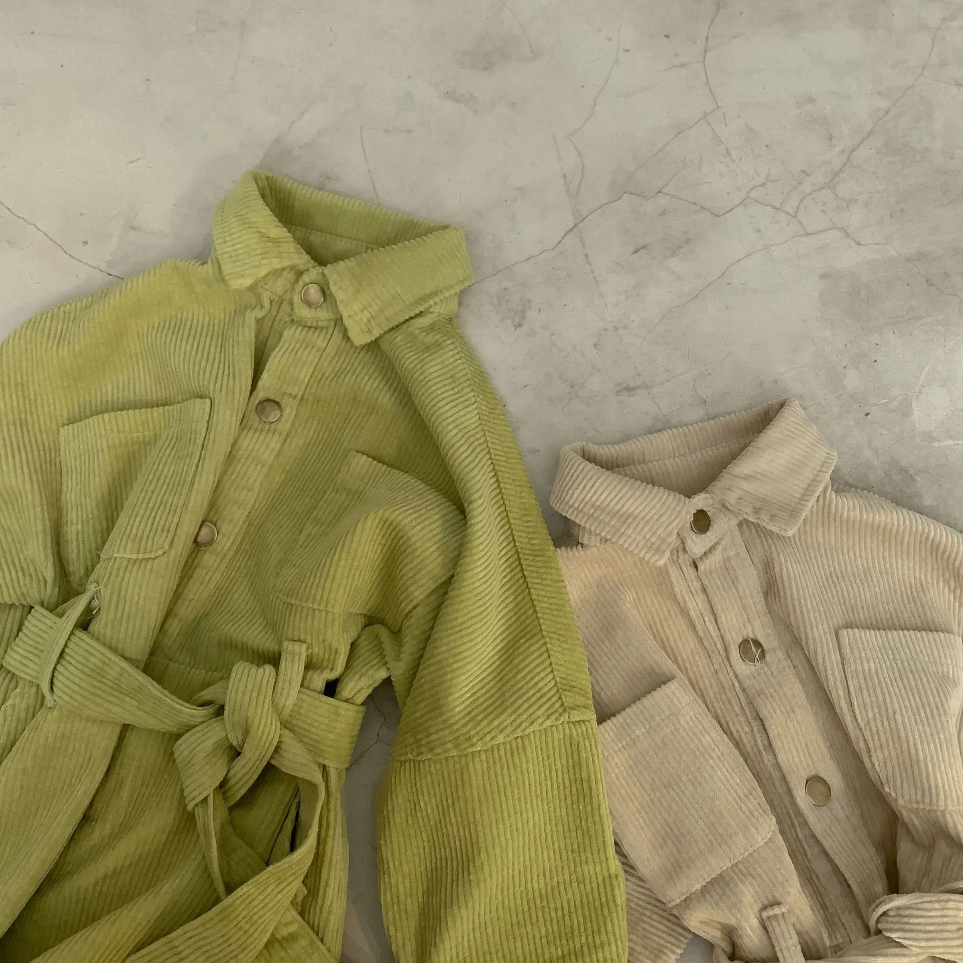 

Korean Children's Wear New Autumn 2021 Boys' Girls' Corduroy Solid Color Loose Casual Pants