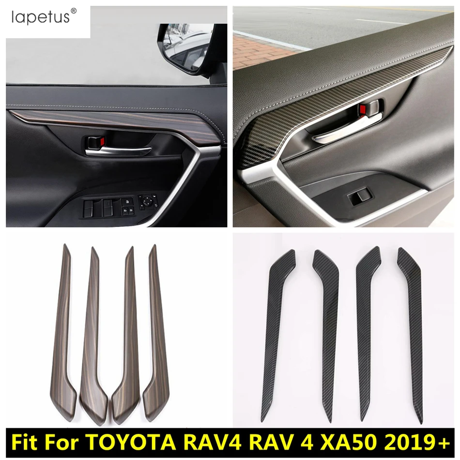 

Lapetus Accessories For TOYOTA RAV4 RAV 4 XA50 2019 - 2021 Inner Door Doorknob Handle Bowl Strip Cover Kit Trim Carbon Fiber ABS