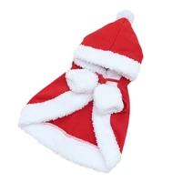 warm funny christmas cat dog costume pet cape cat cloak with xmas hat soft and thick red fleece apparel for cats and puppy