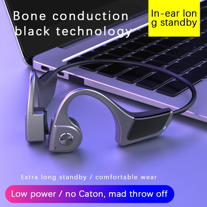 

LIGE 2020 New Conduction Earphone Headset Handsfree Outdoor-Sport Waterproof Bluetooth 5.0 Wireless Headphones with Microphone