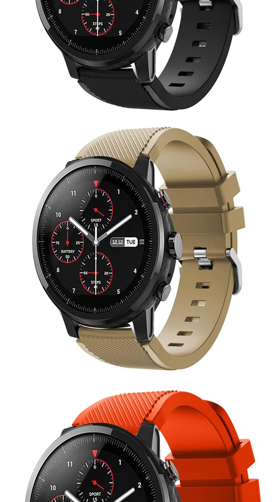 22 мм спортивные часы из мягкого силикагеля ремешок для Huami Amazfit Stratos Смарт-часы для Amazfit Pace Stratos 2/2S ремешки Браслет