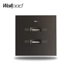 Wallpad S6 двойной USB разъем Быстрая зарядка модульный для Huawei Oppo DIY Бесплатная комбинация Белый Черный Модуль без рамки