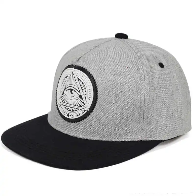 Классический 5 панелей Хлопка snapback 3d глаза Бога пластиковая накладка мужские
