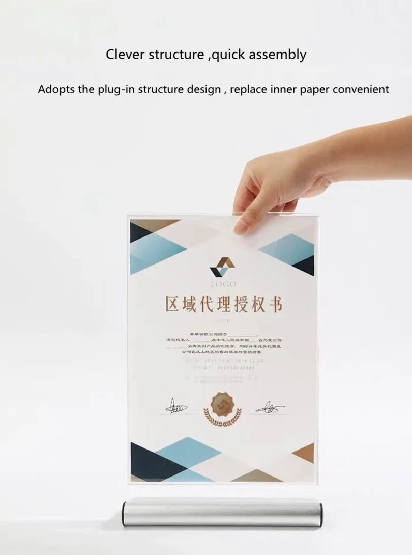 A6 столика палатки and sign acrylic menu holdersclear держатель знака с alumnum база акриловая фоторамка