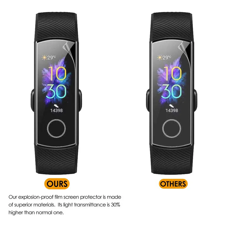 12/6/3 предмета в комплекте мягкая защитная пленка tpu для huawei Honor Band 4 5 Смарт-браслет с полным покрытием Экран протектор, не калёное Стекло