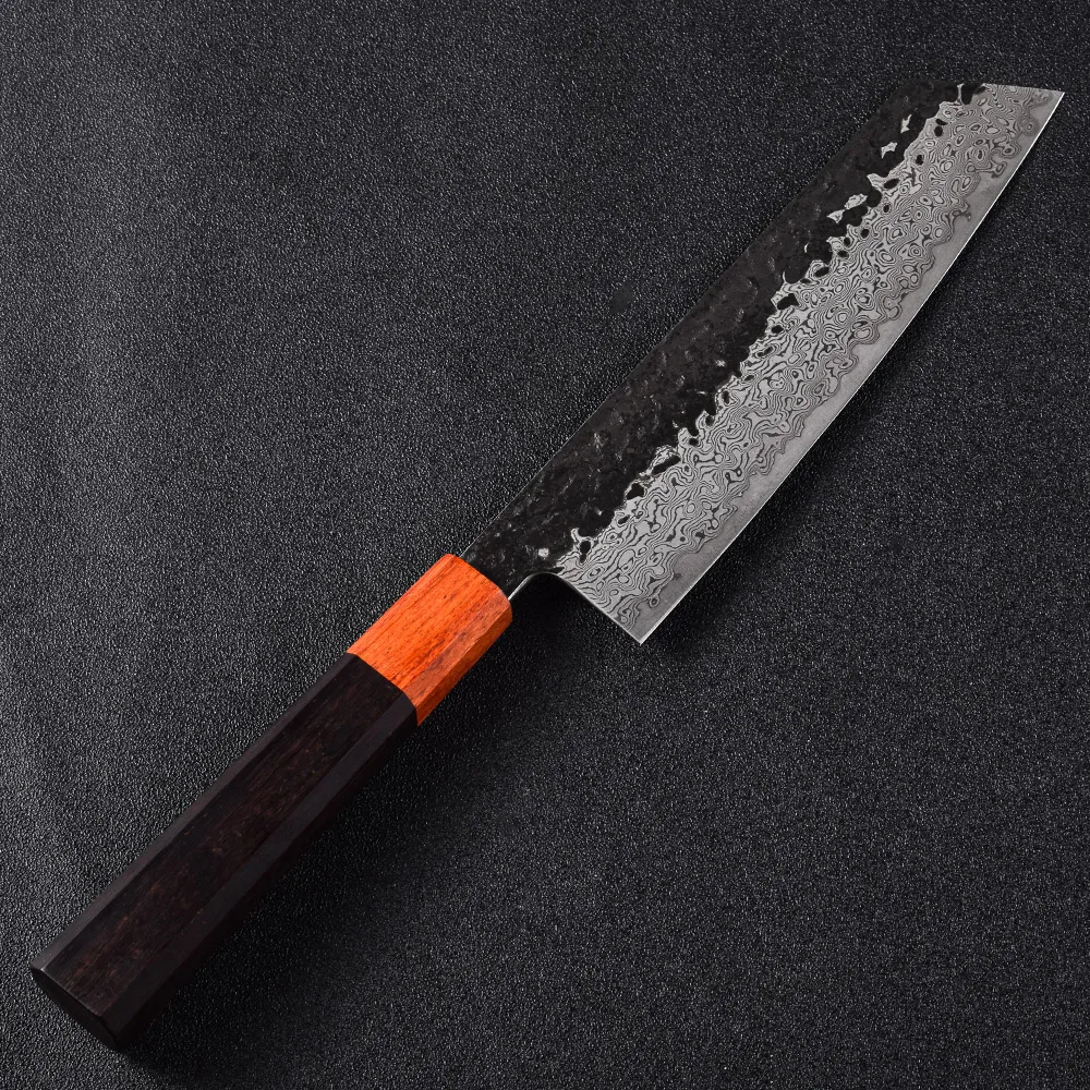 Японский кухонный нож шеф-повара Kiritsuke Ручная ковка Дамасская сталь Pakka