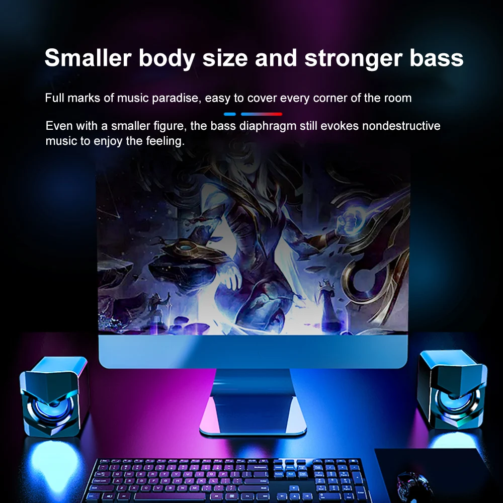 Мини-динамик SADA D-158 для настольного компьютера сабвуфер с басами 3 5 мм проводной