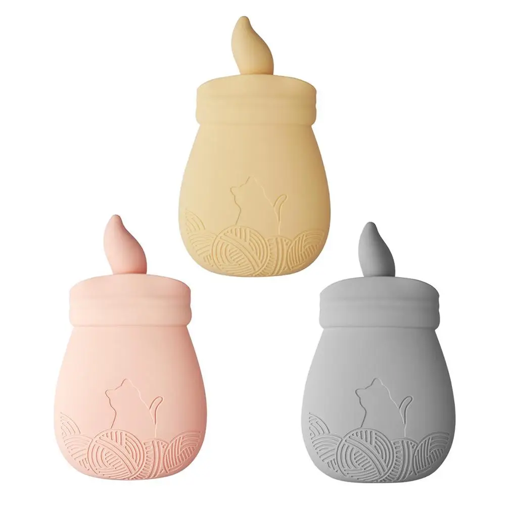 

STKJCartoon Cat Pattern Hot Water Bottle Silicone Water-filling Thermal Pocket Bag Hand Feet Warmer with Knitted Cover