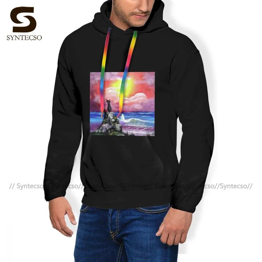 

Winter Black Cat Hoodies Polyester Loose Pullover Hoodie Long Sleeve Popular Hoodie XXXL Men