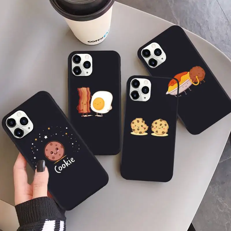 

Best Friend Couple Food Bacon And Egg Milk Cookie Phone Case for iPhone 13 12 11 mini pro XS MAX 8 7 6 6S Plus X SE 2020 XR