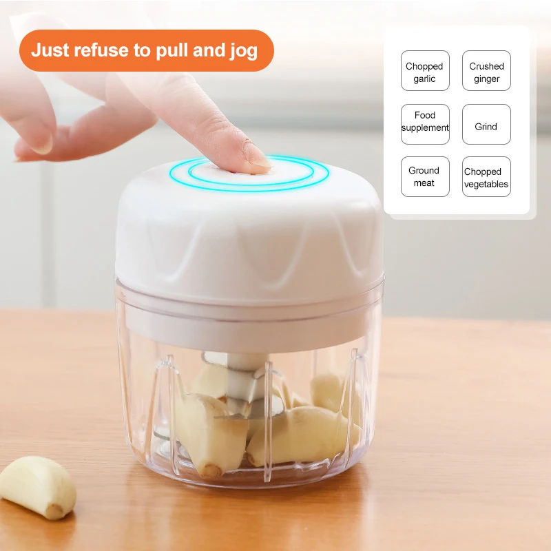 

Electric Mini Food Garlic Vegetable Chopper Grinder Crusher Press For Nut Meat Fruit Onion Multi-function Processor Manual Tool