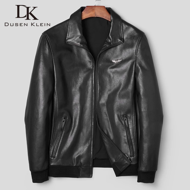 DK натуральная козья кожа одежда Повседневная Деловая формальная кожаная куртка